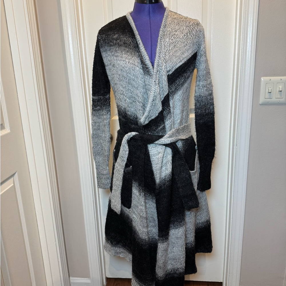 bebe Black and Gray Ombre Cardigan